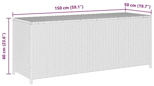 Vrtna kutija za pohranu siva 150 x 50 x 60 cm od poliratana - Siva Siva