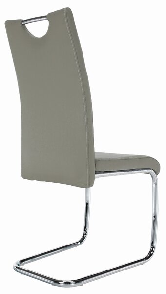 Blagovaonska stolica Abalia New (svjetlosiva + krom)