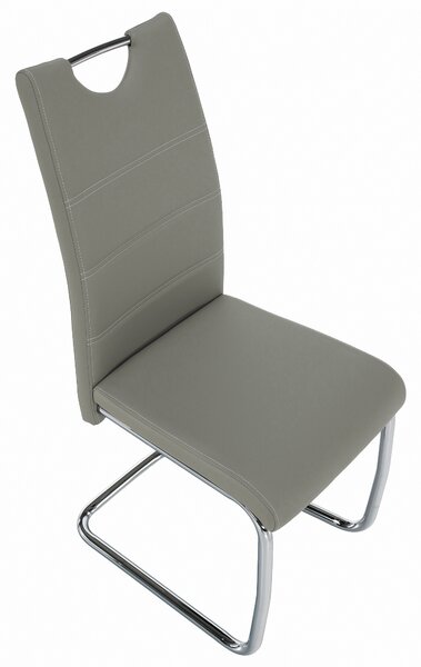 Blagovaonska stolica Abalia New (svjetlosiva + krom)