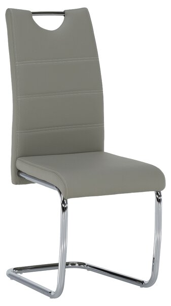 Blagovaonska stolica Abalia New (svjetlosiva + krom)