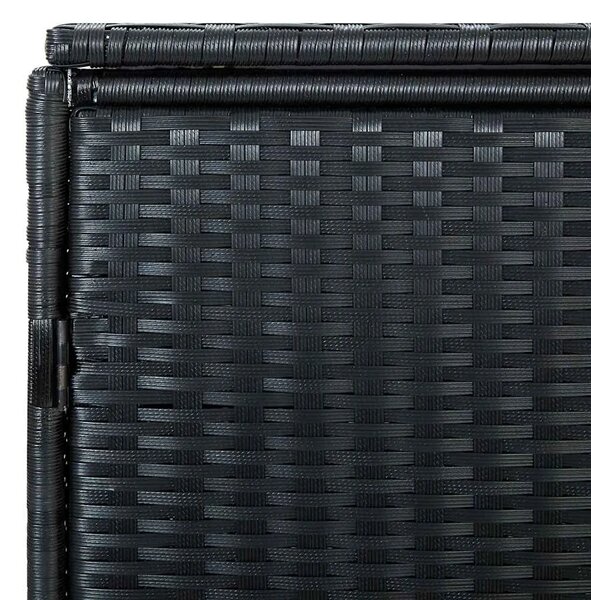Ukrasna Kutija od Poliratana za 2 Kante za Otpad Crna 148x80x111 cm - Crna 1 Crna