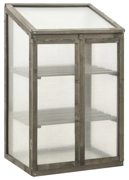 Staklenik 60 x 45 x 100 cm od jelovine - Siva 1 Siva