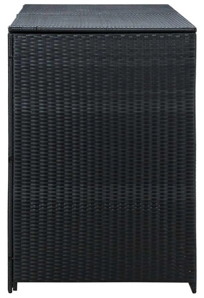 Ukrasna Kutija od Poliratana za 2 Kante za Otpad Crna 148x80x111 cm - Crna 1 Crna