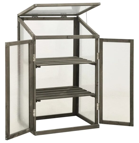Staklenik 60 x 45 x 100 cm od jelovine - Siva 1 Siva
