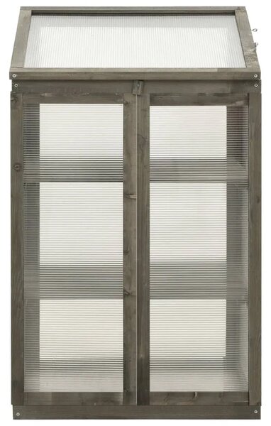 Staklenik 60 x 45 x 100 cm od jelovine - Siva 1 Siva