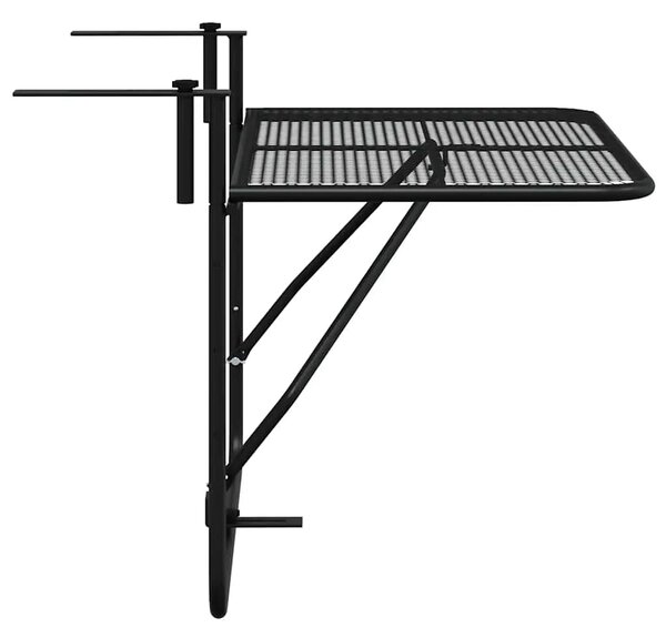 Balkonski stol crni 60 x 40 cm čelični - Crna 1 mesh design Crna
