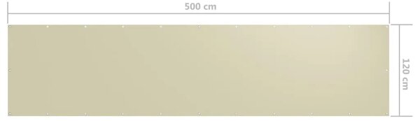 Balkonski zastor krem 120 x 500 cm od tkanine Oxford - Krema 120 x 500 cm 1 Krema