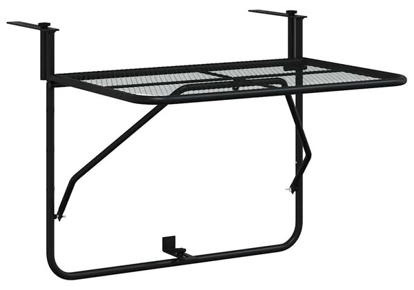 Balkonski stol crni 60 x 40 cm čelični - Crna 1 mesh design Crna
