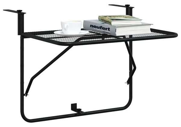 Balkonski stol crni 60 x 40 cm čelični - Crna 1 mesh design Crna