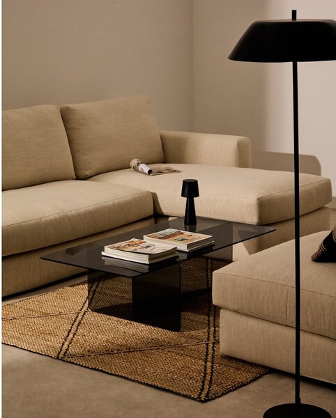 Sivi stakleni stolić za kavu 60x120 cm Zaren – Kave Home