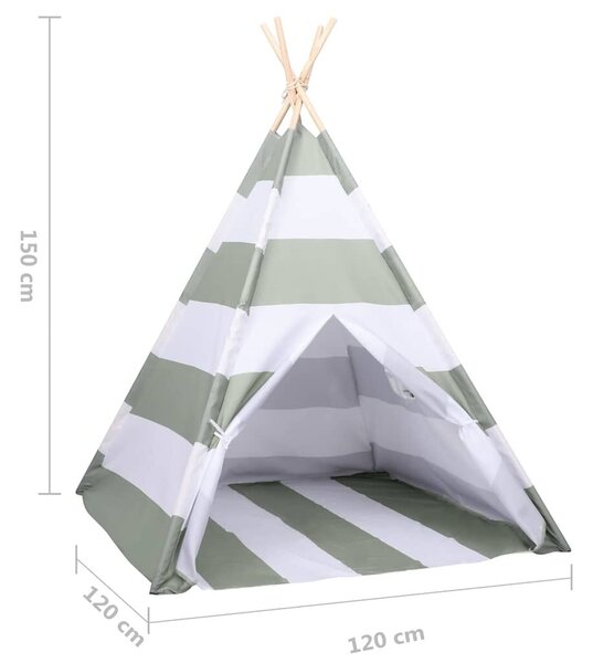Šator za djecu Prugasti Siva i bijela 120 x 120 x 150 cm