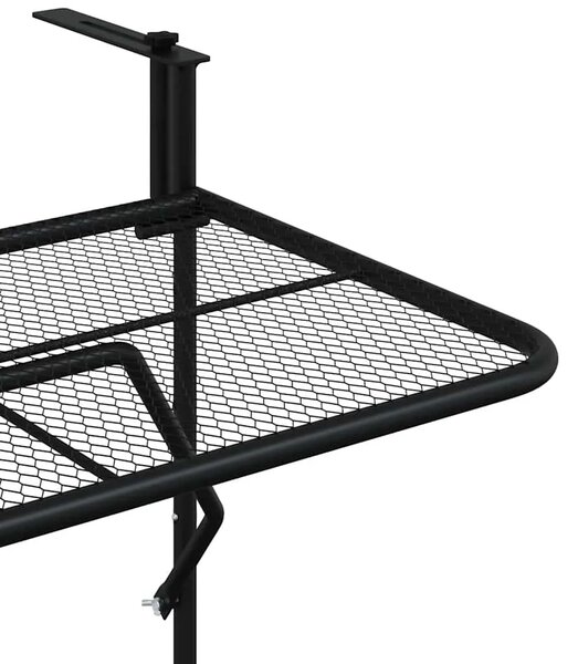 Balkonski stol crni 60 x 40 cm čelični - Crna 1 mesh design Crna