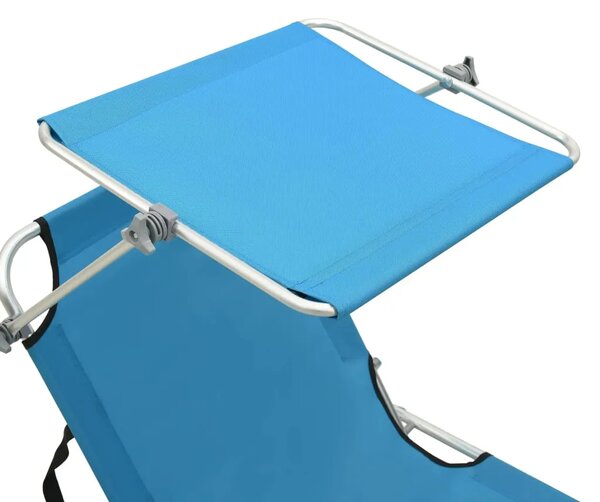 Sklopiva ležaljka za sunčanje s krovom plava aluminijska - Plava 1 Plava