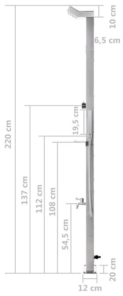 Vrtni tuš od nehrđajućeg čelika 220 cm