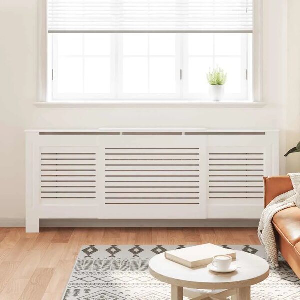 Maska za radijator - Pokrov za radijator MDF bijeli 205 cm - Bijela 205 x 20.5 x 81.5 cm 1 Bijela