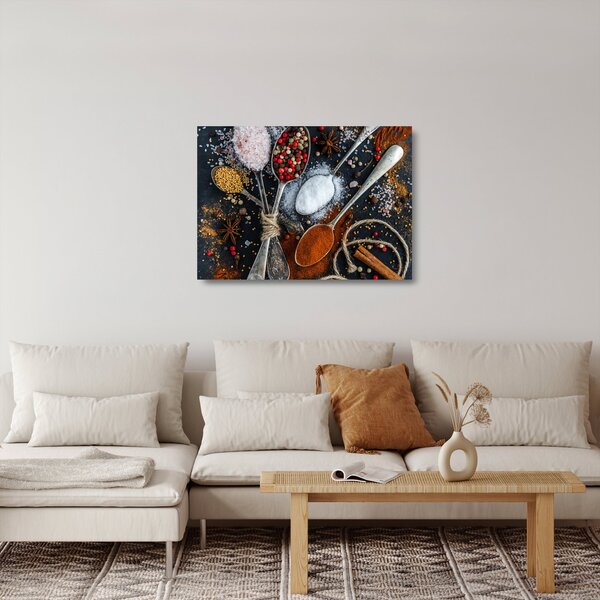 Staklena slika žlica sa začinima (70x50 cm)