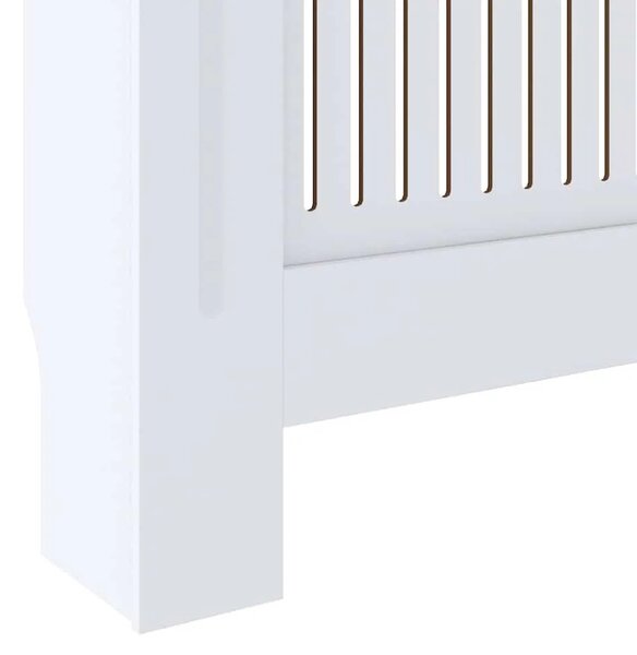 Maska za radijator - Pokrov za radijator konstruirano drvo bijeli 205 cm - Bijela 205 x 20.5 x 81.5 cm 1 Bijela
