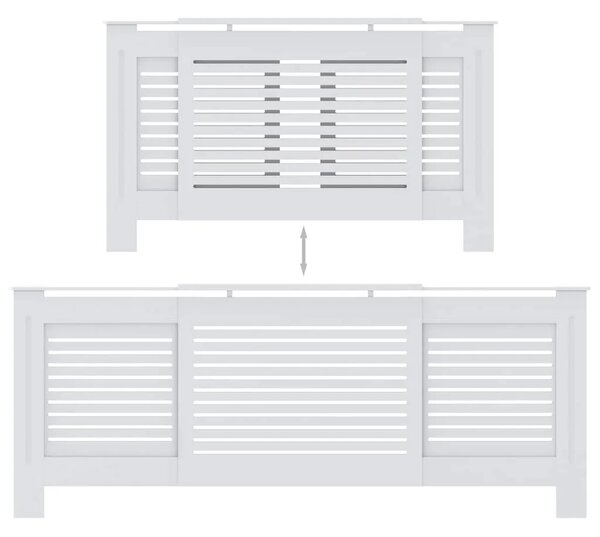 Maska za radijator - Pokrov za radijator MDF bijeli 205 cm - Bijela 205 x 20.5 x 81.5 cm 1 Bijela
