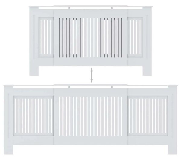 Maska za radijator - Pokrov za radijator konstruirano drvo bijeli 205 cm - Bijela 205 x 20.5 x 81.5 cm 1 Bijela