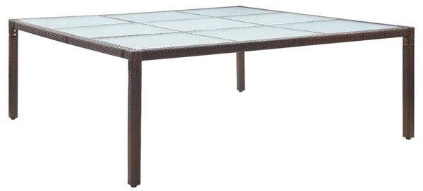 Vrtni stol - Blagovaonski stol smeđi 200 x 200 x 74 cm od poliratana - Smeđa 1 Smeđa