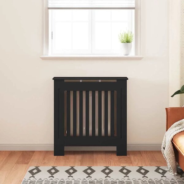 Maska za radijator - Pokrov za radijator konstruirano drvo crni 78 cm - Crna 78 x 19 x 81.5 cm 1 Crna