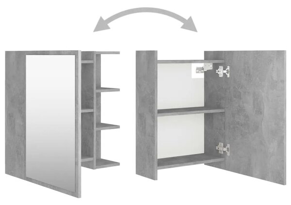 Kupaonski ormarić s ogledalom boja betona 62 5x20 5x64cm drveni - Beton siva 1 Beton siva