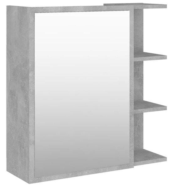 Kupaonski ormarić s ogledalom boja betona 62 5x20 5x64cm drveni - Beton siva 1 Beton siva