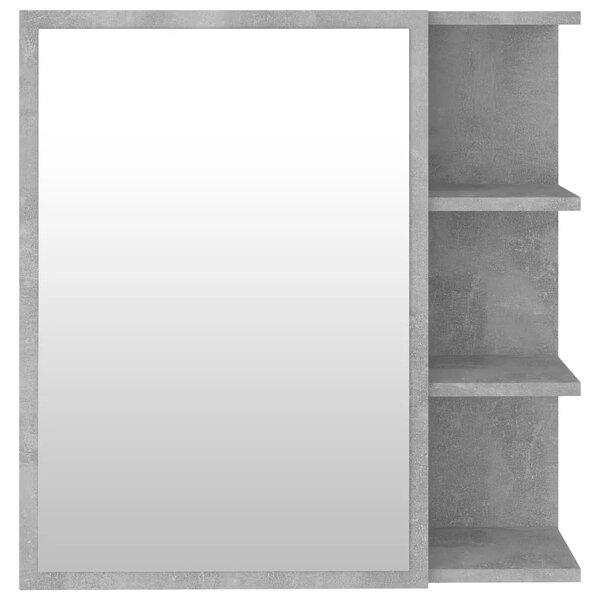 Kupaonski ormarić s ogledalom boja betona 62 5x20 5x64cm drveni - Beton siva 1 Beton siva