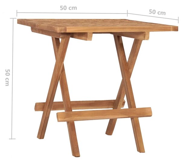 3-dijelni sklopivi vrtni blagovaonski set od masivne tikovine - Četvrtasto 2 Četvrtasto
