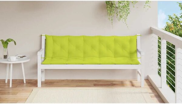 Jastuk za vrtnu klupu jarkozeleni 180x(50+50)x7 cm od tkanine - Svjetlozelena 180 cm 2 Svjetlozelena