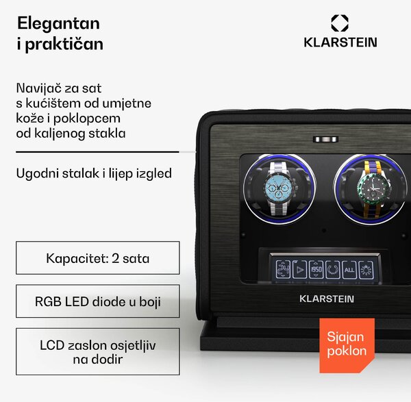 Klarstein LuminousTime navijač satova, 2 sata, mnoštvo postavki, LED, 10 dB