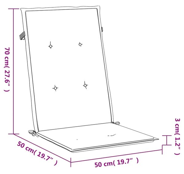 Jastuci za vrtne stolice 4 kom sivi 120 x 50 x 3 cm od tkanine - Siva 120 x 50 x 3 cm 4 Siva