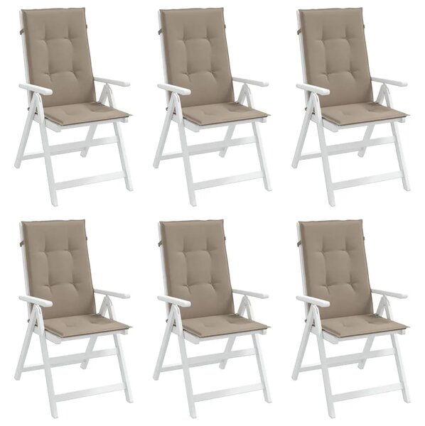Jastuci za vrtne stolice 6 kom smeđesivi 120x50x3 cm od tkanine - Sivo-smeđa 120 x 50 x 3 cm 6 Sivo-smeđa