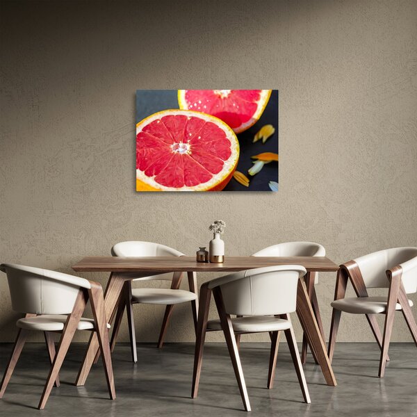 Staklena slika narezanih grejpova (70x50 cm)