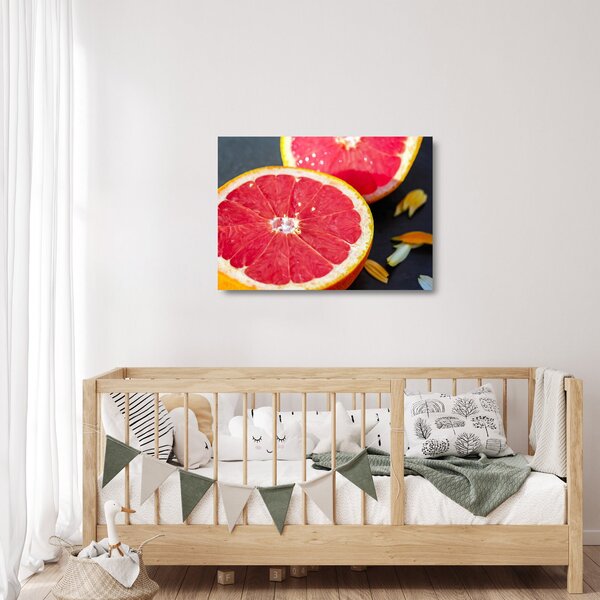 Staklena slika narezanih grejpova (70x50 cm)