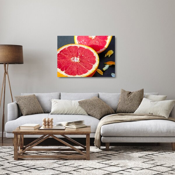 Staklena slika narezanih grejpova (70x50 cm)