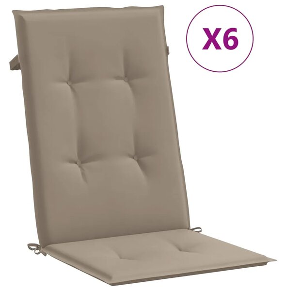 Jastuci za vrtne stolice 6 kom smeđesivi 120x50x3 cm od tkanine - Sivo-smeđa 120 x 50 x 3 cm 6 Sivo-smeđa