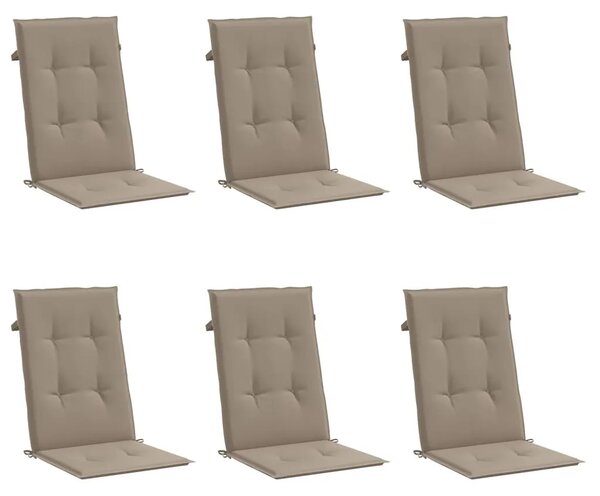Jastuci za vrtne stolice 6 kom smeđesivi 120x50x3 cm od tkanine - Sivo-smeđa 120 x 50 x 3 cm 6 Sivo-smeđa
