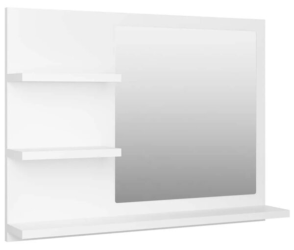 Kupaonsko ogledalo bijelo 60 x 10 5 x 45 cm konstruirano drvo - Bijela 1 Bijela