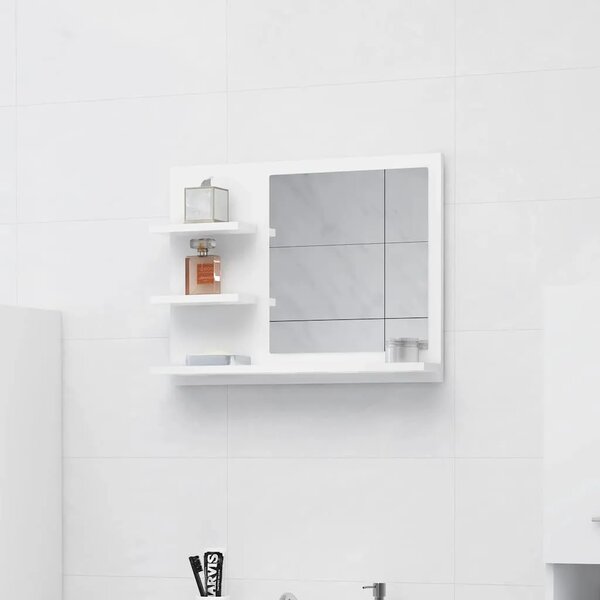 Kupaonsko ogledalo bijelo 60 x 10 5 x 45 cm konstruirano drvo - Bijela 1 Bijela