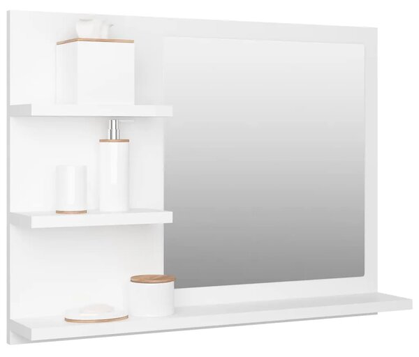 Kupaonsko ogledalo bijelo 60 x 10 5 x 45 cm konstruirano drvo - Bijela 1 Bijela