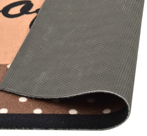 Kuhinjski tepih s uzorkom kave perivi smeđi 45 x 150 cm - smeđa s natpisom coffee 45 x 150 cm 1 smeđa s natpisom coffee