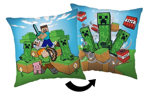 Dječji jastuk 40x40 cm Minecraft "Creeper Rush" – Jerry Fabrics