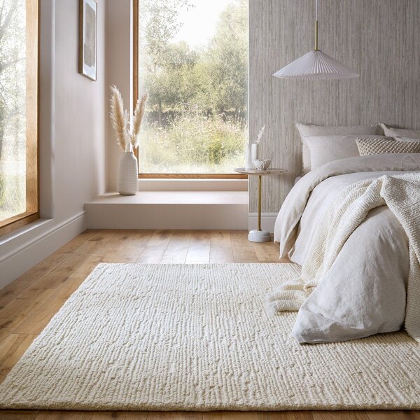 Ručno rađen vunen tepih boje slonovače 160x230 cm Harris Boucle – Flair Rugs