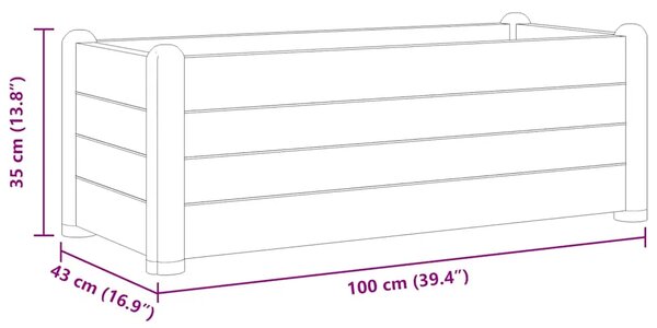 Povišena gredica - Vrtna gredica PP antracit 100 x 43 x 35 cm - Antracit 100 x 43 x 35 cm 1 Antracit