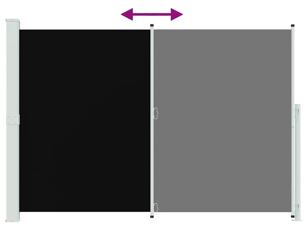 Uvlačiva bočna tenda za terasu 200 x 314 cm crna - Crna 200 x 300 cm 1 Crna