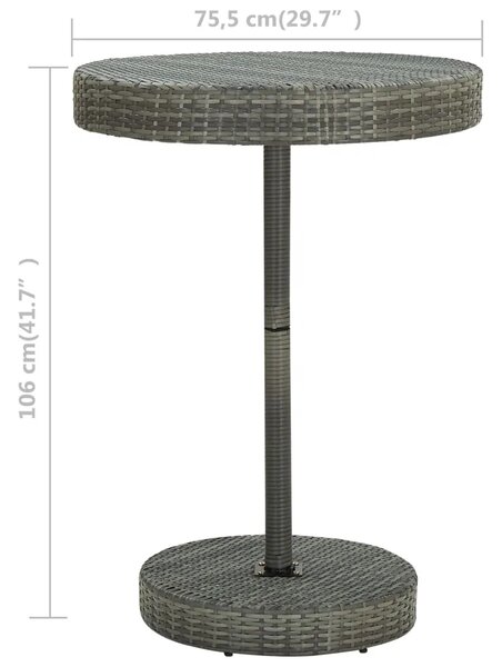 Vrtni stol sivi 75 5 x 106 cm od poliratana - Siva 75.5 x 106 cm 1 Siva