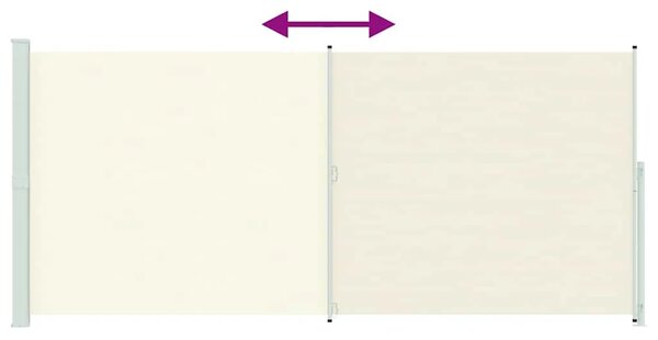 Uvlačiva bočna tenda za terasu 220 x 514 cm krem - Krema 220 x 500 cm 1 Krema