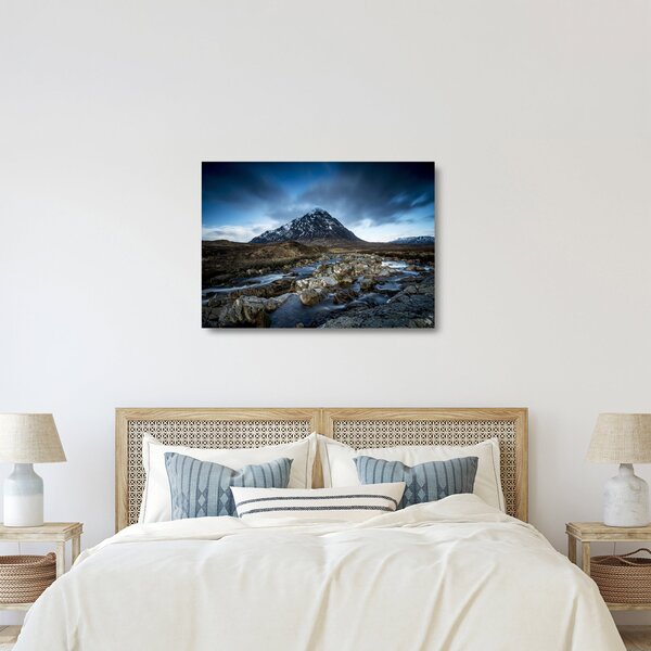 Staklena slika planine i rijeke (70x50 cm)