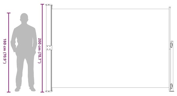 Uvlačiva bočna tenda za terasu 200 x 314 cm siva - Siva 200 x 300 cm 1 Siva